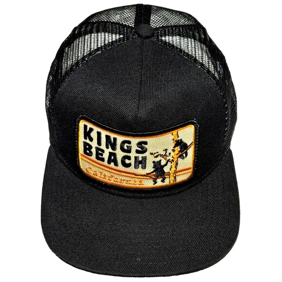 Bart Bridge Snapback Pocket Hat Black Trucker Patch Cap Tree Bear Kings Beach CA - Picture 1 of 11